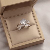 Emerald Green CZ Layer Cross Stacking Ring Set | K4205