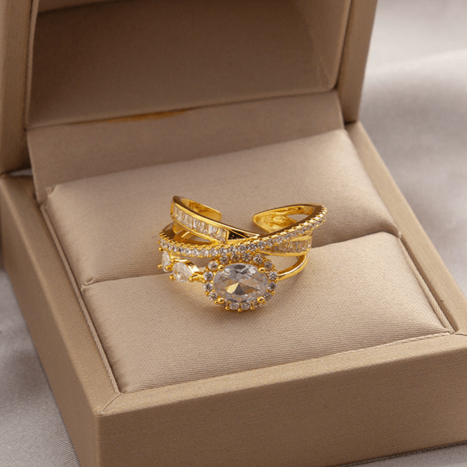 Emerald Green CZ Layer Cross Stacking Ring Set | K4205