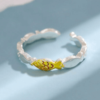 Cute Little Fish Layer Stacking Ring Silver