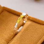 Cute Little Fish Layer Stacking Ring Silver