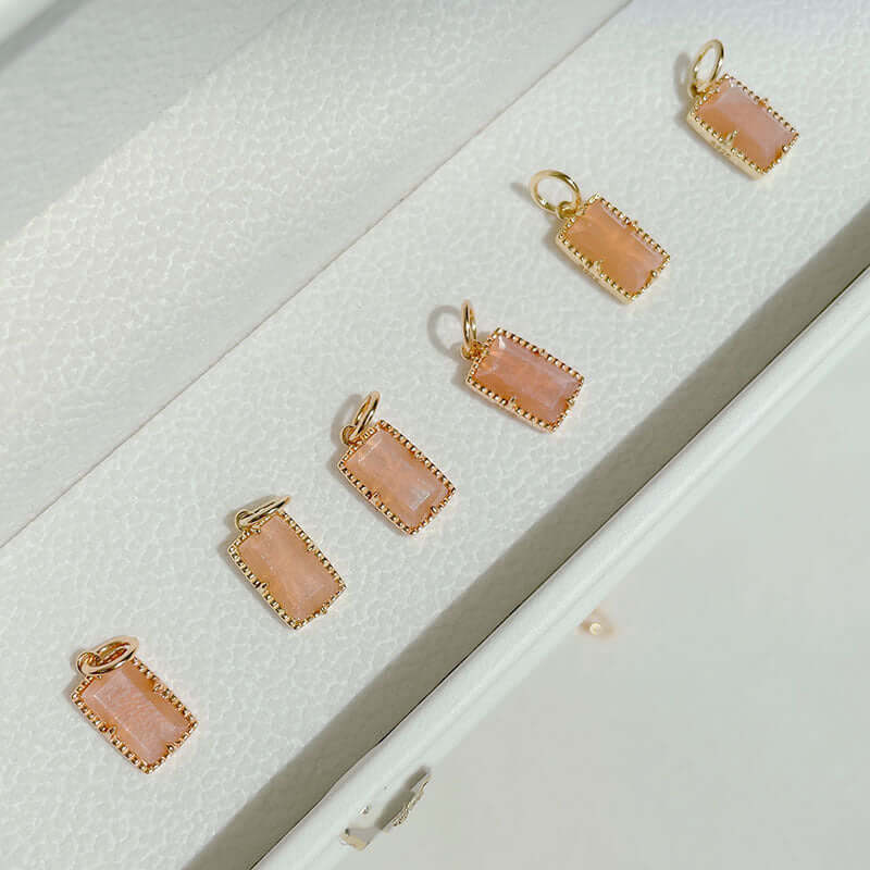 Vintage Orange Moonstone Pendant Necklace
