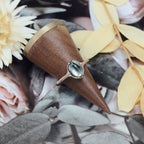 Mystery Black Shell Clear Quartz Gemstone Rings