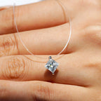 Moissanite Invisible Clear Necklace Minimal