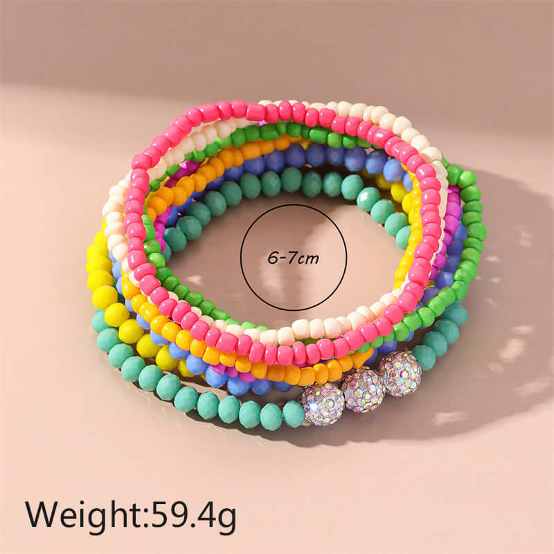 Bohemian Layered Glass Bead Tassel Anklet Chain