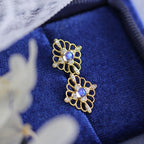 Retro Moonstone Stud Earrings June Birthstone | HJZB-243