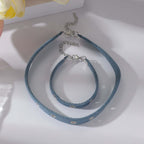 Chunky Denim Hoop Earring Y2K Choker Set