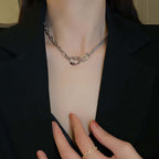 Asymmetric Geometric Box Chain Choker Necklace