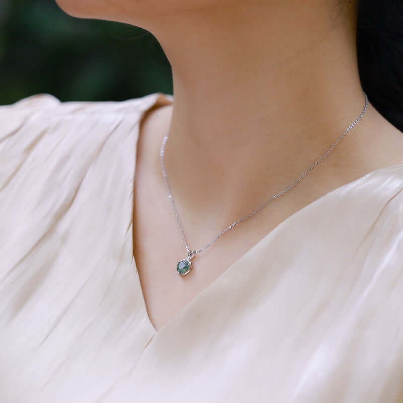 Moss Agate Heart Pendant