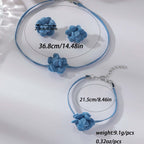 Chunky Denim Hoop Earring Y2K Choker Set