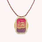 Rainbow Tarot Card Pendant Cord Necklace | JFN401