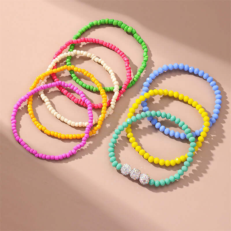 Bohemian Layered Glass Bead Tassel Anklet Chain