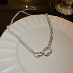 Asymmetric Geometric Box Chain Choker Necklace