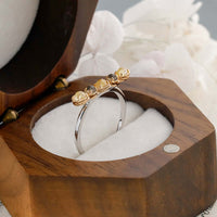 Exquisite Citrine Bar Shape Five Birthstones Ring