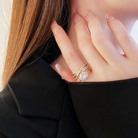 Emerald Green CZ Layer Cross Stacking Ring Set | K4205