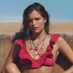 Smiley Sun Seed Bead Layering Summer Necklace