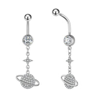 14G Purple CZ Butterfly Double Mount Dangle Belly Button Ring | WH2560