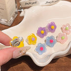 Pastel Y2K Flower Resin Ear Clip On Earrings
