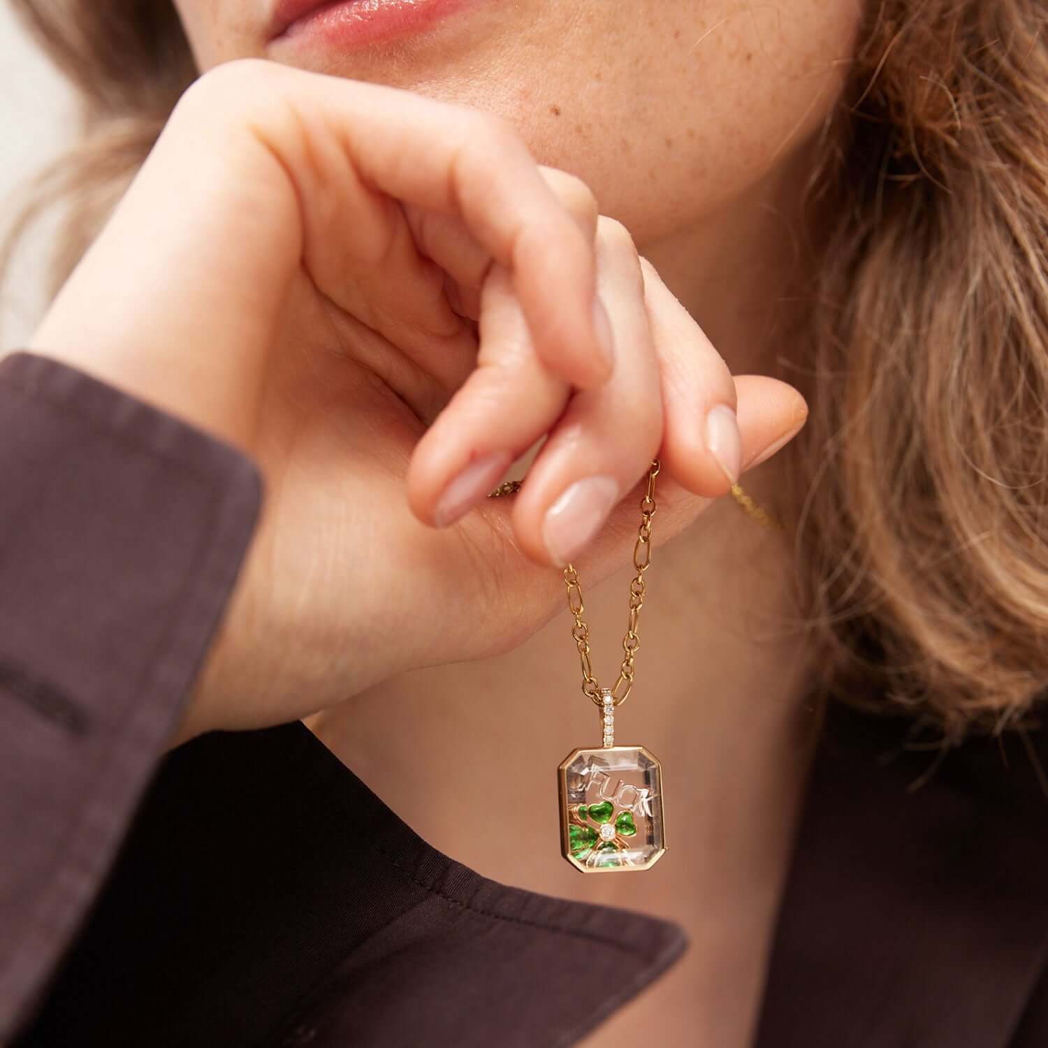 DIY Heart Gold Locket Necklace with Charms