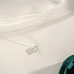 Moissanite Invisible Clear Necklace Minimal