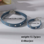 Chunky Denim Hoop Earring Y2K Choker Set