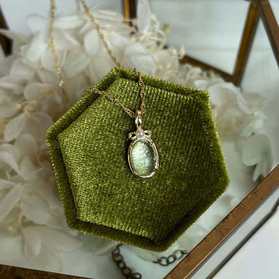 Green Fluorite Gemstone Earrings and Necklace