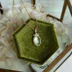 Green Fluorite Gemstone Earrings and Necklace