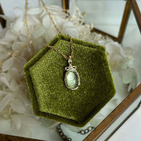 Green Fluorite Gemstone Earrings and Necklace