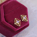 Retro Moonstone Stud Earrings June Birthstone | HJZB-243