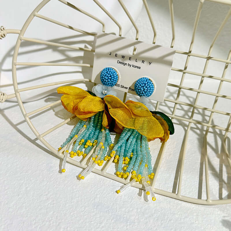 Bohemian Glass Bead Chandelier Earring