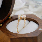 Romantic Flower Moonstone Ring Gold