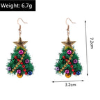 Xmas Wreath Color Beads Whimsical Woven Drop Earrings | RS017