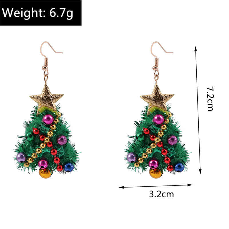 Xmas Wreath Color Beads Whimsical Woven Drop Earrings | RS017