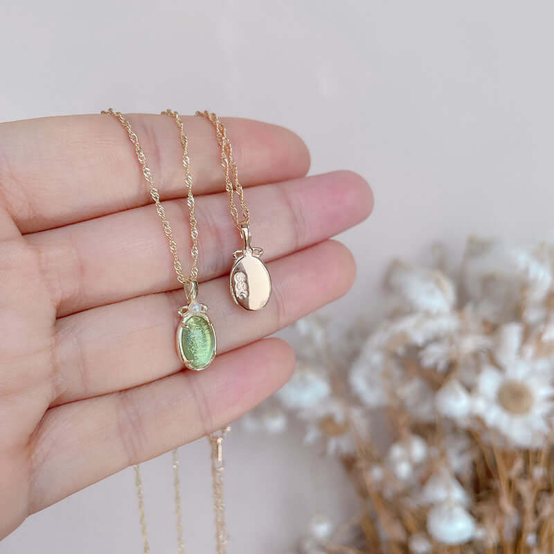 Green Fluorite Gemstone Earrings and Necklace