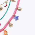 Smiley Sun Seed Bead Layering Summer Necklace