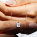 Moissanite Invisible Clear Necklace Minimal
