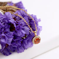 Spessartine Garnet Pendant Necklace, Garnet Red Pendant