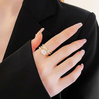 Emerald Green CZ Layer Cross Stacking Ring Set | K4205