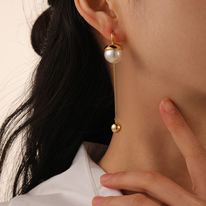 Vintage Bead Pearl Earrings