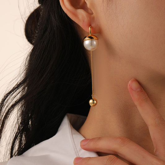 Vintage Bead Pearl Earrings