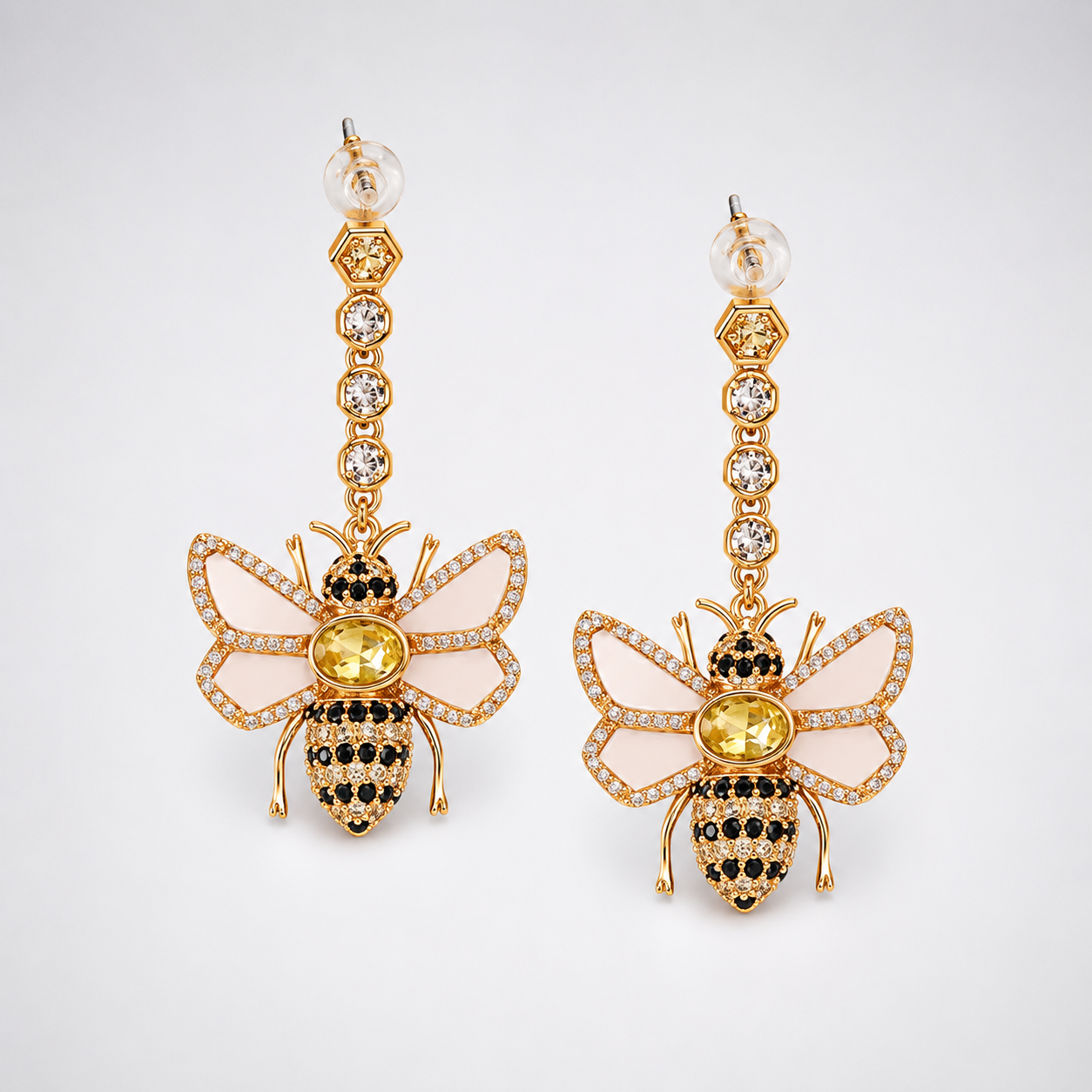 Vintage Bee Shaped Drop Earrings 
