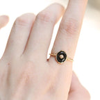 Vintage Black Agate Celestial Ring and Pendant Set