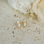 Vintage Gold Mini Opal Stud Earrings
