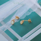Vintage Gold Plated Opal Stud Earrings