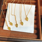 Vintage Peridot Green Birthstone Necklace