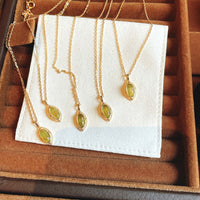 Vintage Peridot Green Birthstone Necklace
