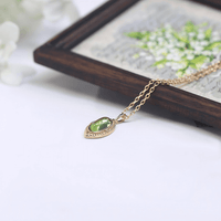 Vintage Peridot Green Gem Necklace