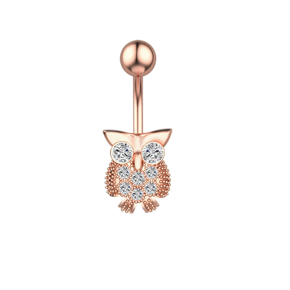 belly ring, belly piercing, belly button piercing, belly button rings, owl belly ring, animal jewelry