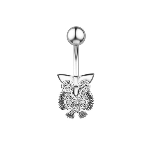 belly ring, belly piercing, belly button piercing, belly button rings, owl belly ring, animal jewelry