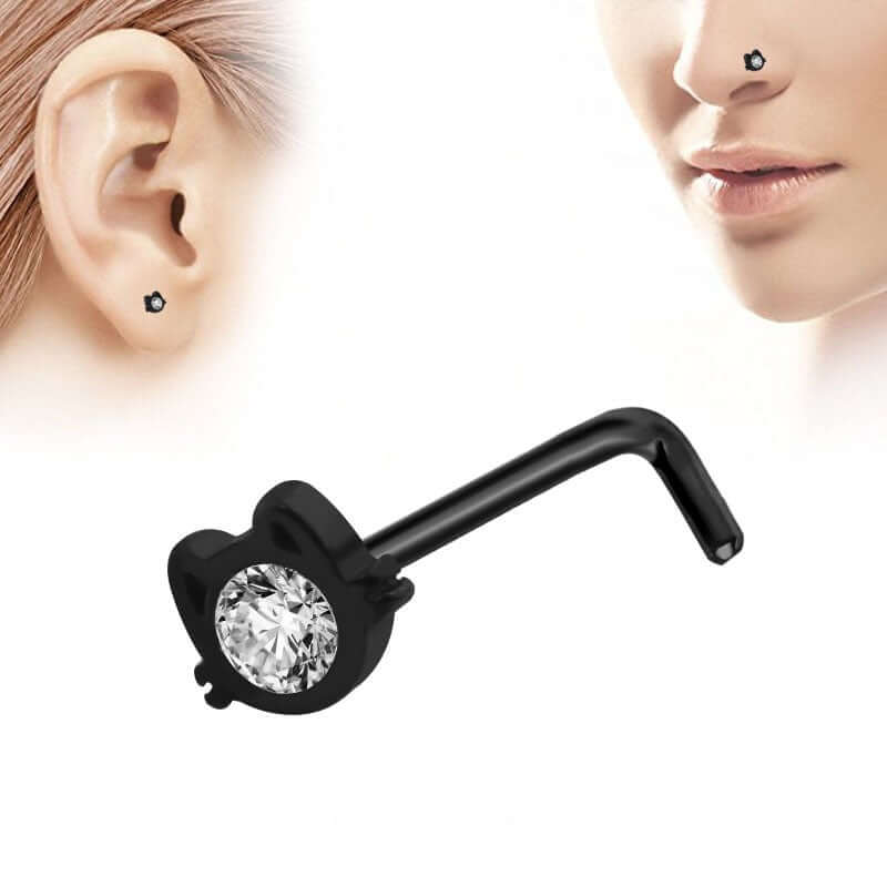 L Bend Hello Kitty Nose Stud