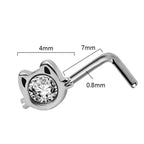 L Bend Hello Kitty Nose Piercing